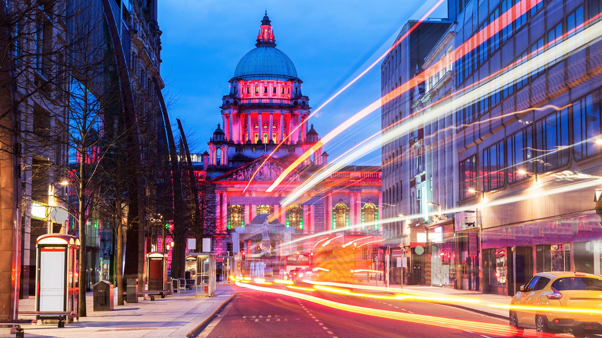Evening city long exposure photo